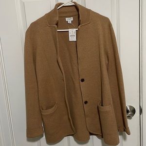 J. Crew Cotton Sweater Blazer, size M in light brown, G9309